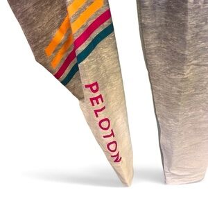 Peloton grey sparkle and striped leggings leggings 7/8 length size medium